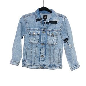 Art Class Kids Light Wash Distressed Denim Jacket Size‎ M 8